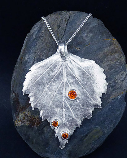 Birch leaf pendant